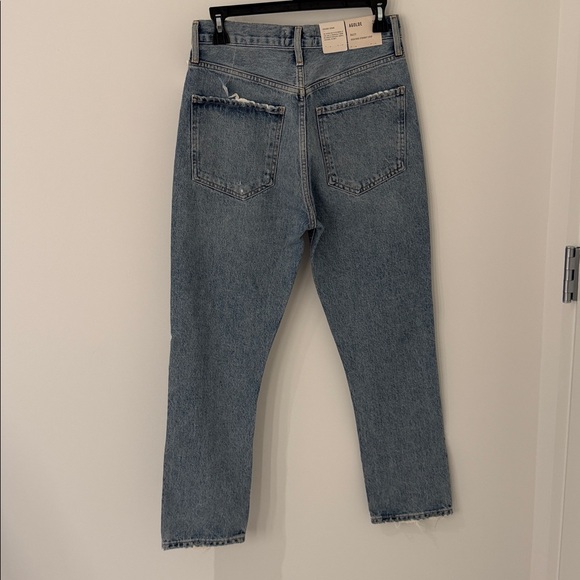 AGOLDE Riley High Rise Straight Crop Jeans Light‎ Wash Distressed Size 26 - Picture 6 of 11